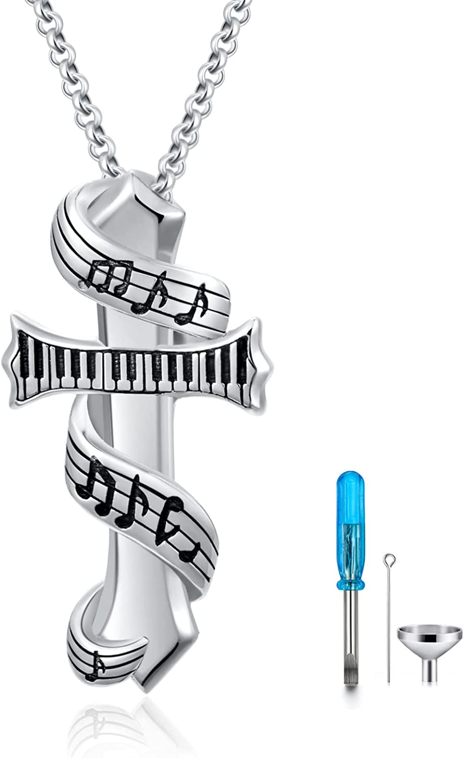 230816040039592_1 PELOVNY Urn Necklace for Ashes Tree of Life Rose Viking Music Butterfly Guitar Hummingbird Dragonfly Angel Wing Cremation Urn Pendant Necklaces S925 Sterling Silver Keepsake Memorial Remains Pendant for Women - Image 1